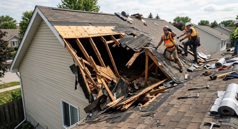 Damaged Roof Replacement in Lake County, OH