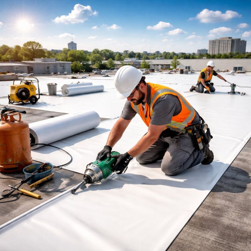 Single Ply Roof Installation in Chardon, OH