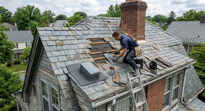 Slate Roof Leak Repair in Lake County, OH