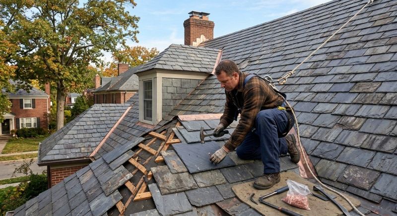 Slate Roof Repair in Bedford, OH